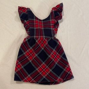 Janie and Jack Holiday dress baby little girl size 6 - 12 months blue red